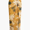 Leaves Print Knot Split Cover-Up Maxi Skirt>MICAS Sale