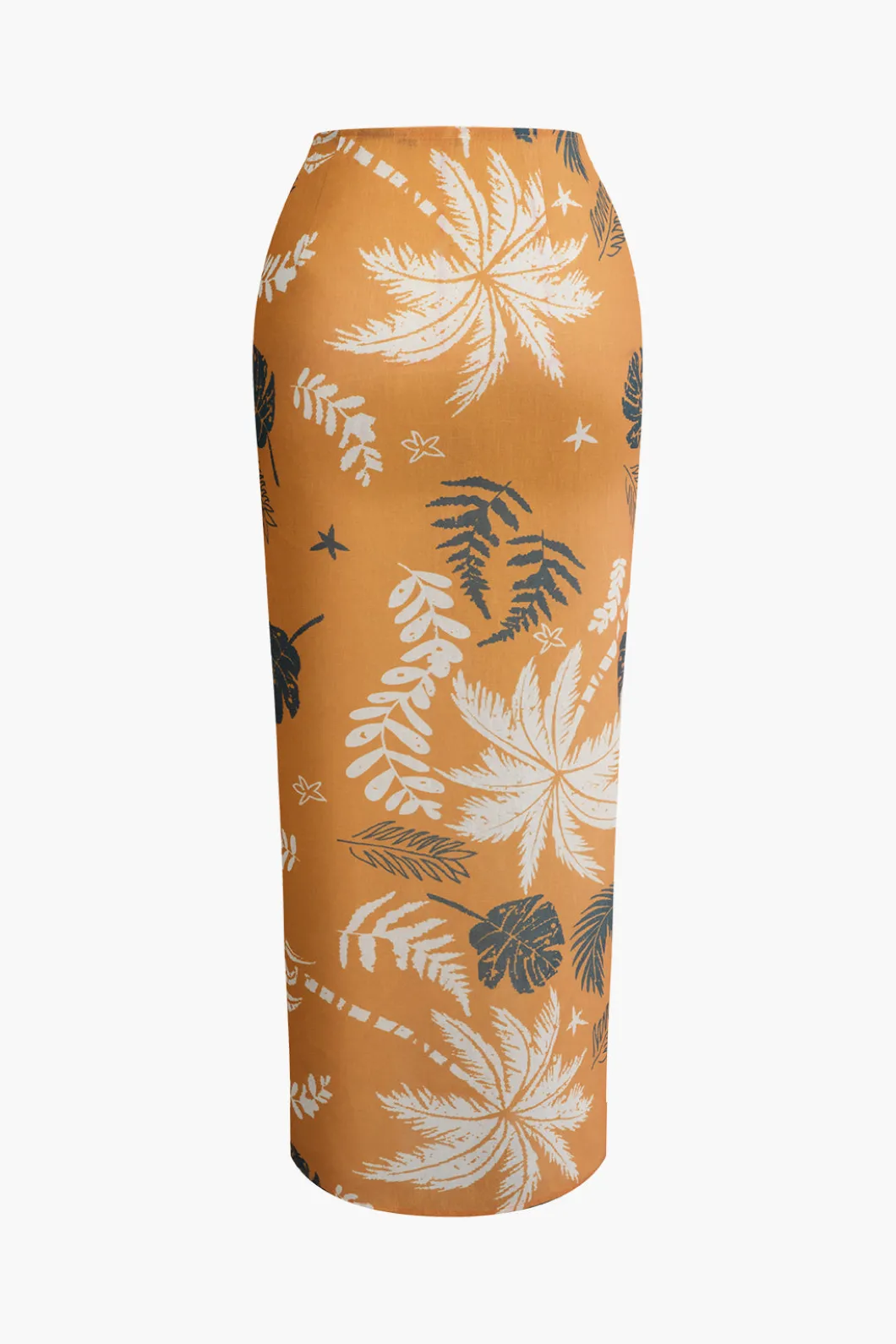 Leaves Print Knot Split Cover-Up Maxi Skirt>MICAS Sale