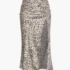 Leopard Drawstring Slit Skirt>MICAS Discount