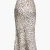 Leopard Drawstring Slit Skirt>MICAS Discount