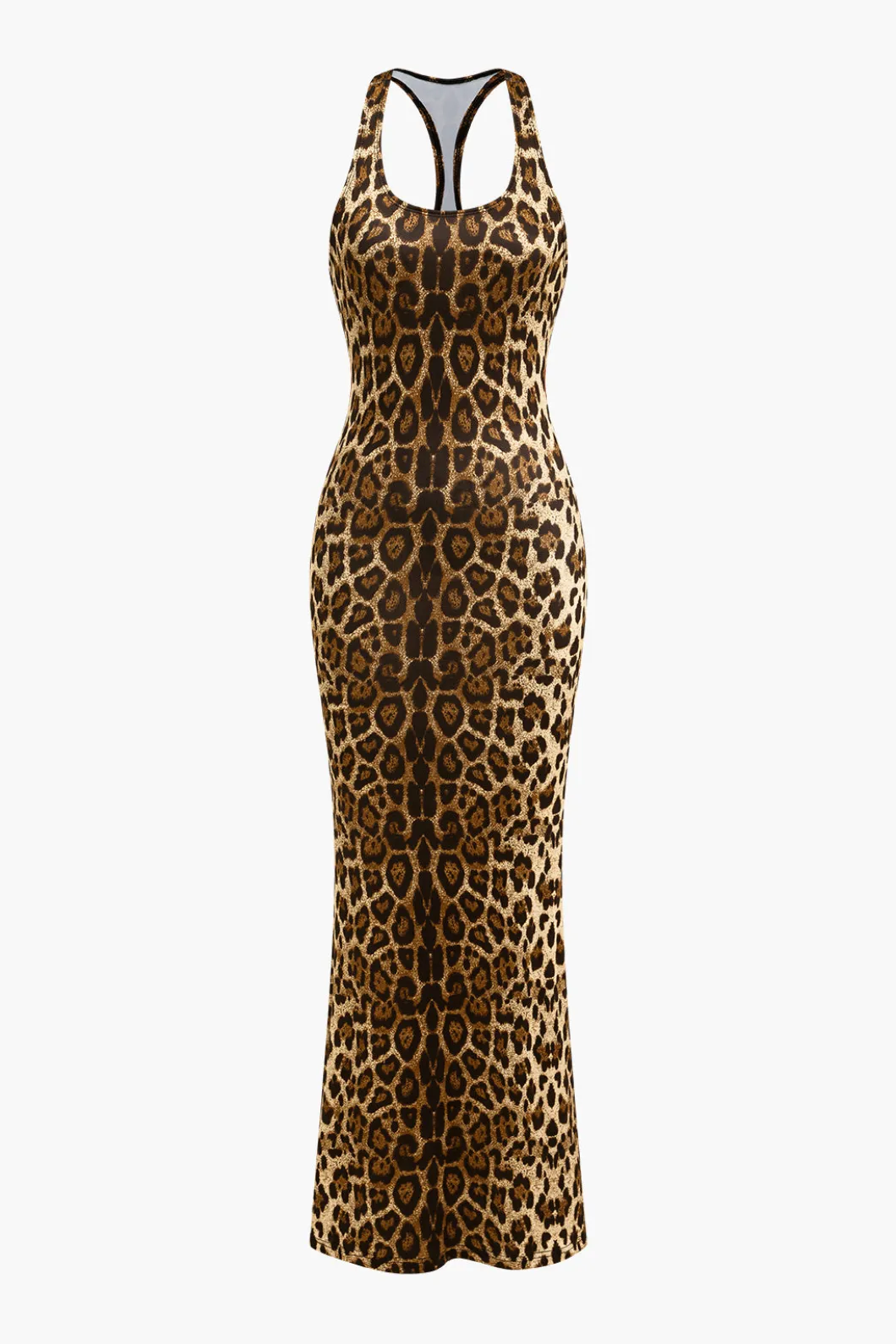 Leopard Print Backless Sleeveless Maxi Dress>MICAS Clearance