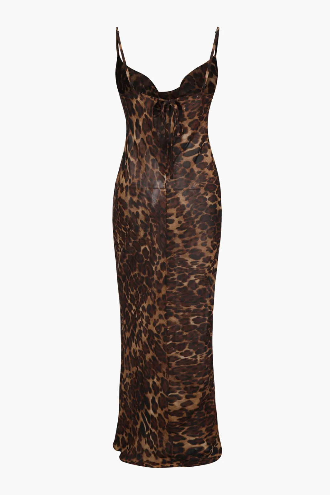 Leopard Print Draped Maxi Dress>MICAS Fashion
