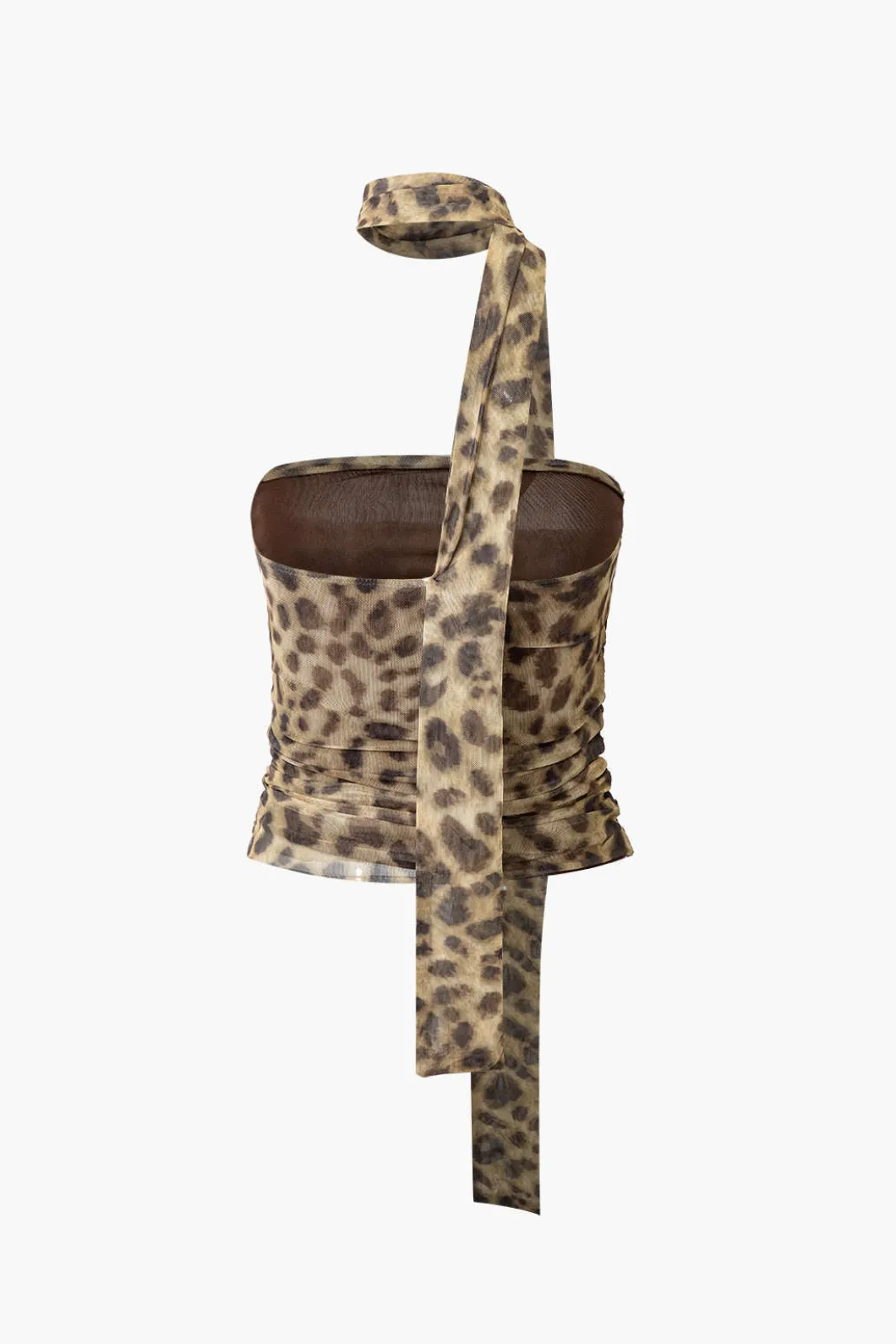 Leopard Print Mesh Halter Tube Top>MICAS Hot