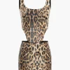 Leopard Print Sequin Low Neckline Skirt Set>MICAS Online