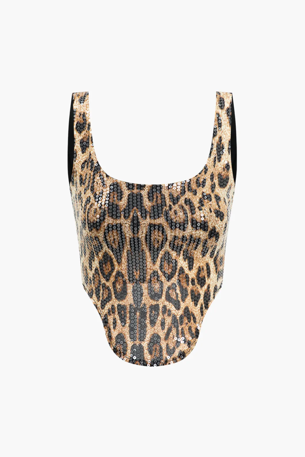 Leopard Print Sequin Low Neckline Skirt Set>MICAS Online