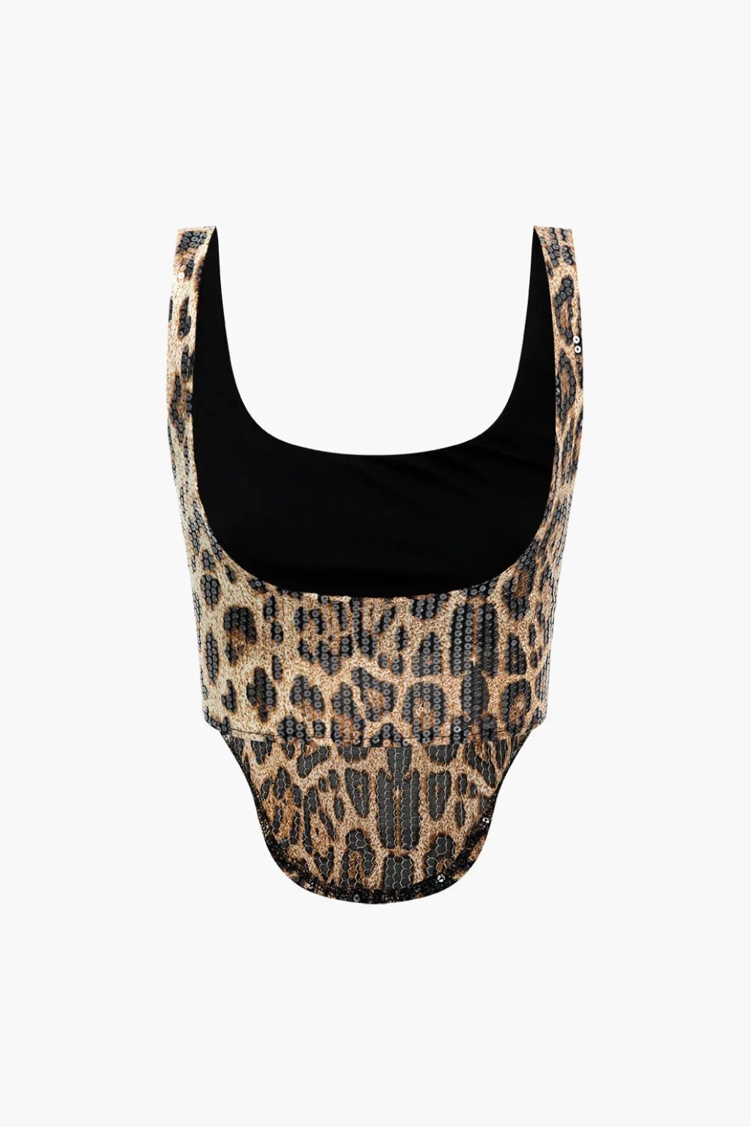 Leopard Print Sequin Low Neckline Skirt Set>MICAS Online