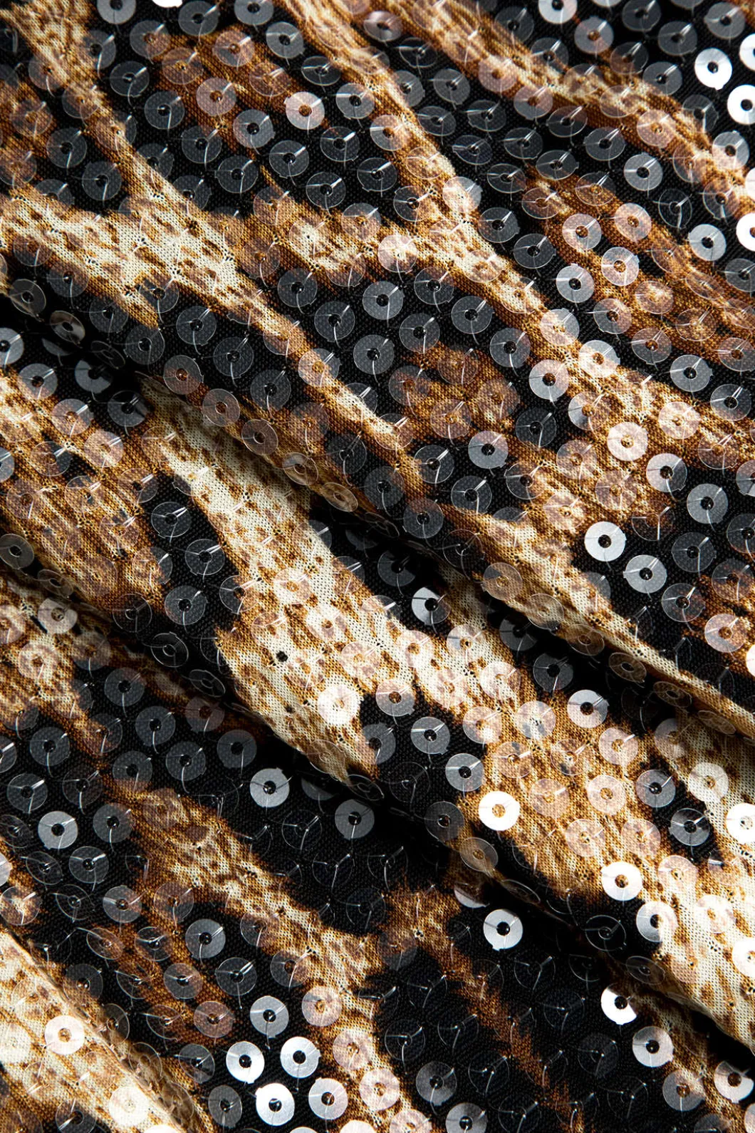 Leopard Print Sequin Low Neckline Skirt Set>MICAS Online