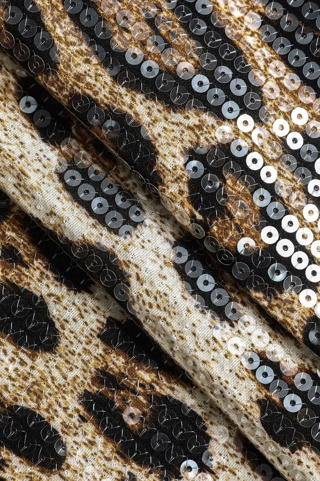 Leopard Print Sequin Shiny Cropped Cami Top>MICAS Fashion