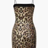 Leopard Print Sequins Spaghetti Strap Mini Dress>MICAS Hot