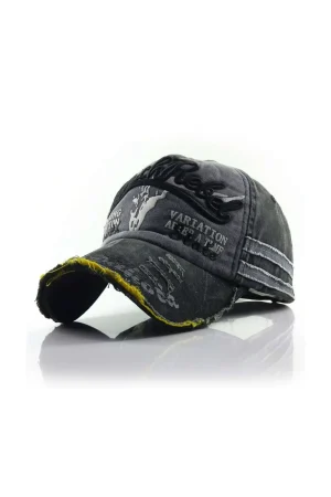 Letter Embroidery Distressed Baseball Hat>MICAS New