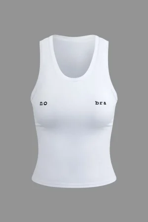 Letter Print Round Neck Tank Top>MICAS Sale