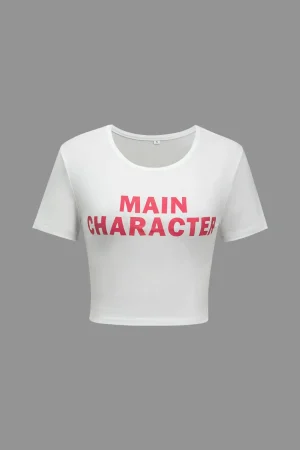 Letter Print T-shirt>MICAS Hot