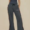 Letter Print T-shirt And Tassel Drawstring Pants Set>MICAS Discount