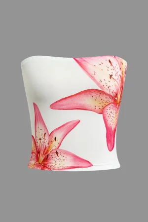 Lily Print Strapless Top>MICAS Discount