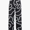 Line Print Straight Leg Pants>MICAS Fashion