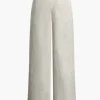 Linen Asymmetrical Zipper Straight Leg Pants>MICAS Best