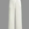 Linen Asymmetrical Zipper Straight Leg Pants>MICAS Best