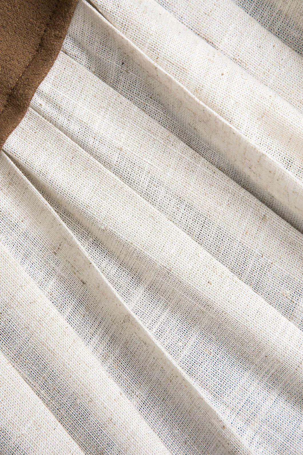 Linen Button Patchwork Pleated Skirt>MICAS New