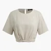 Linen Crop Short Sleeve Shirt>MICAS Best