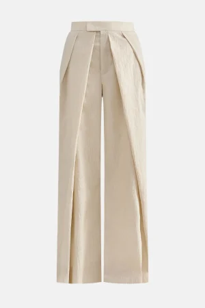 Linen Pleated Wide Leg Trousers>MICAS New