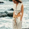 Linen Tie Waist Wide Leg Pants>MICAS Best