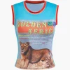 Lion Print Tank Top>MICAS Sale