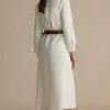 Long Sleeve Collar Belted Midi Dress>MICAS New