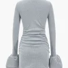 Long Sleeve Puff Sleeve Round Neck Mini Dress>MICAS Discount