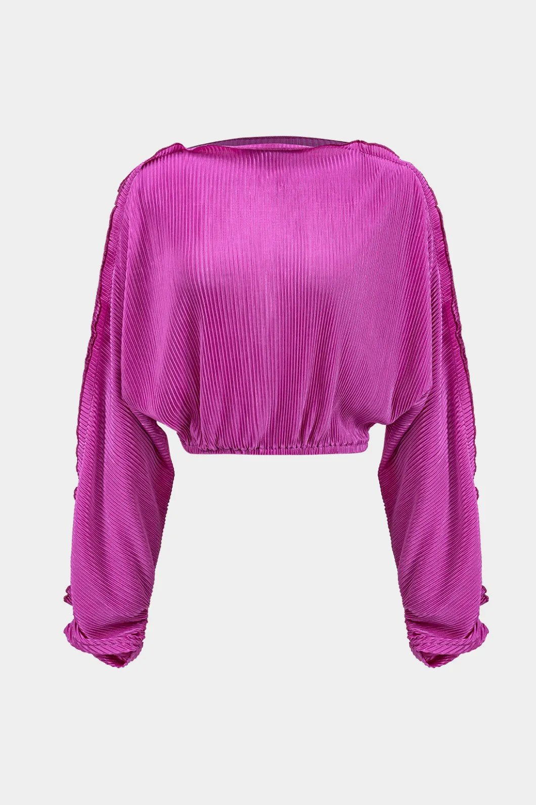 Long-Sleeve Top And High Waist Wide Leg Trousers Set>MICAS Fashion