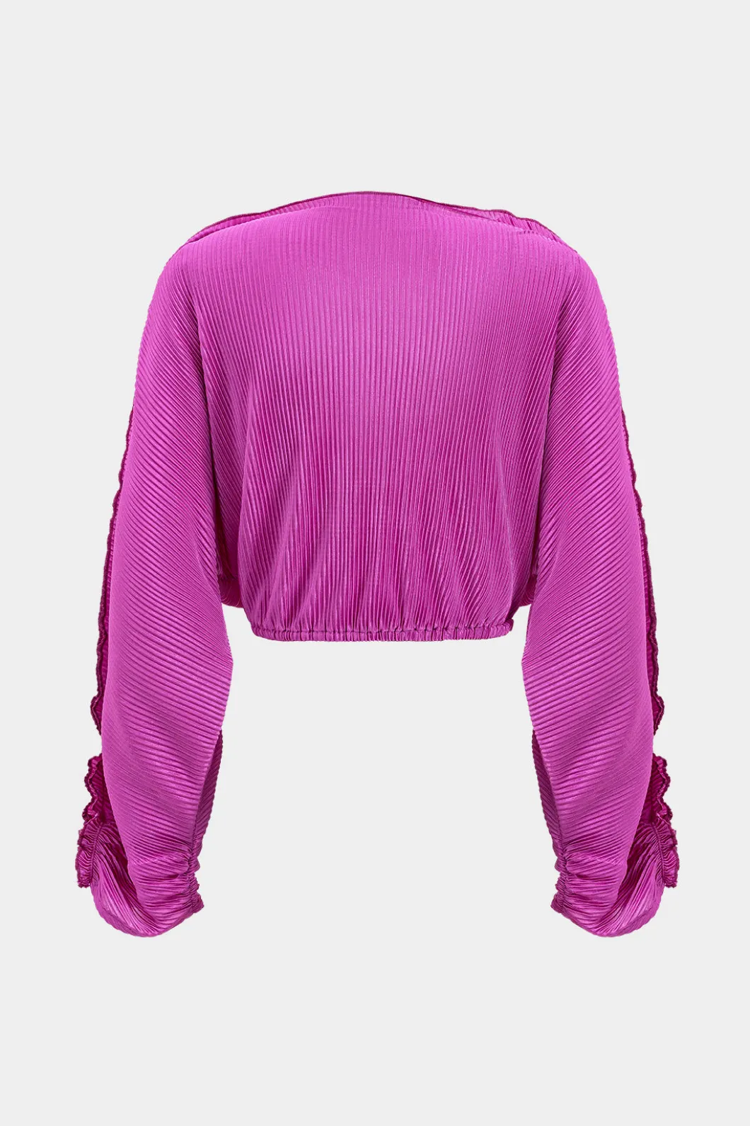 Long-Sleeve Top And High Waist Wide Leg Trousers Set>MICAS Fashion