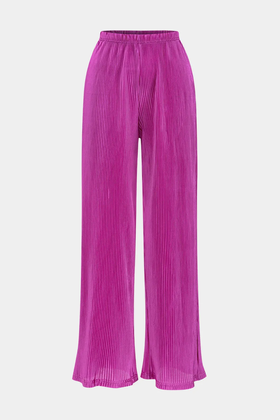 Long-Sleeve Top And High Waist Wide Leg Trousers Set>MICAS Fashion