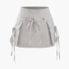 Low Rise Tie Cargo Mini Skirt>MICAS Best