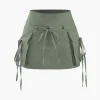 Low Rise Tie Cargo Mini Skirt>MICAS Best