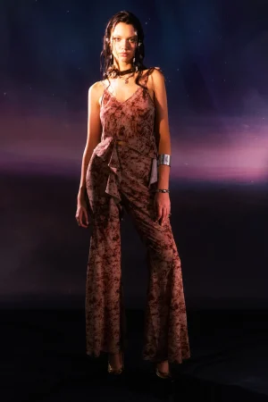 Low Rise Tie Dye Tie Waist Flare Leg Pants>MICAS Online