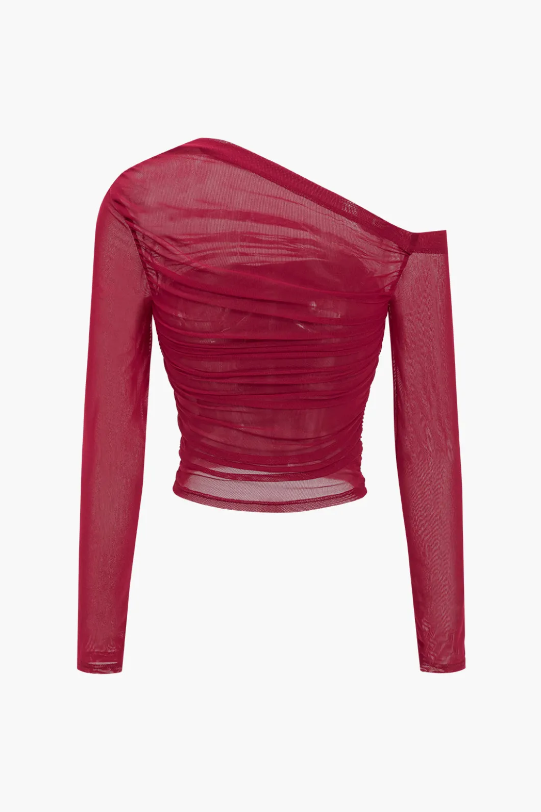 Mesh Asymmetrical Long-Sleeve Top>MICAS Clearance