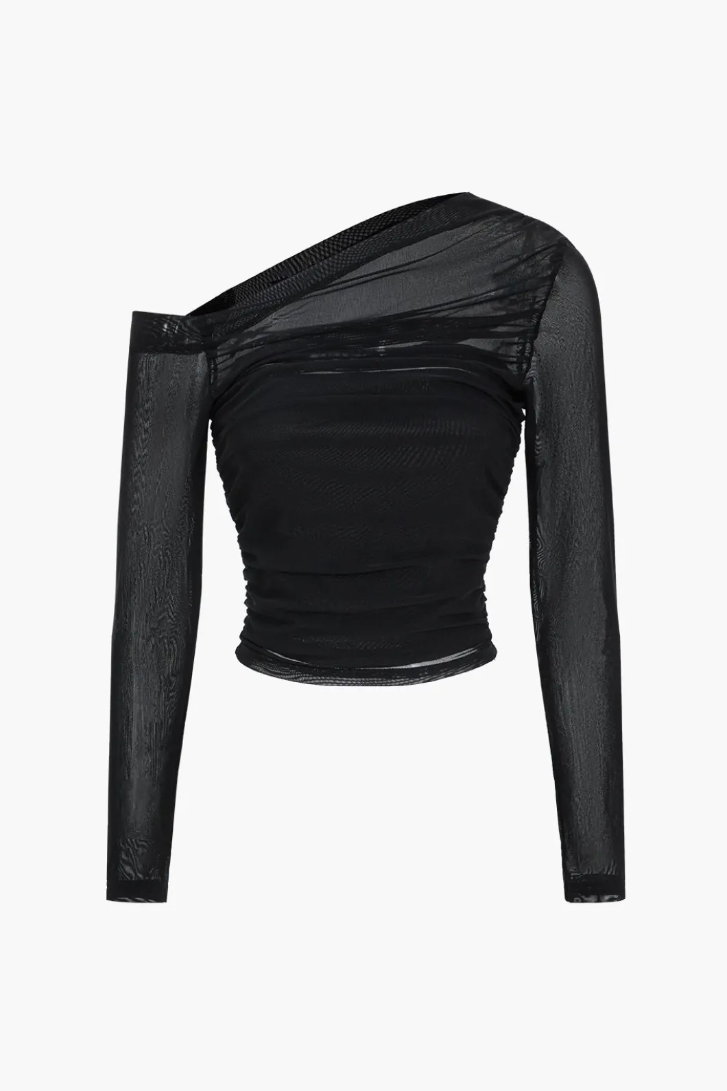 Mesh Asymmetrical Long-Sleeve Top>MICAS Clearance