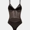 Mesh Backless Bustier Bodysuit>MICAS New