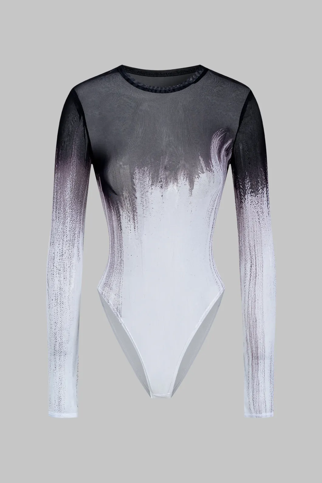 Mesh Long Sleeve Contrast Print Bodysuit>MICAS Best