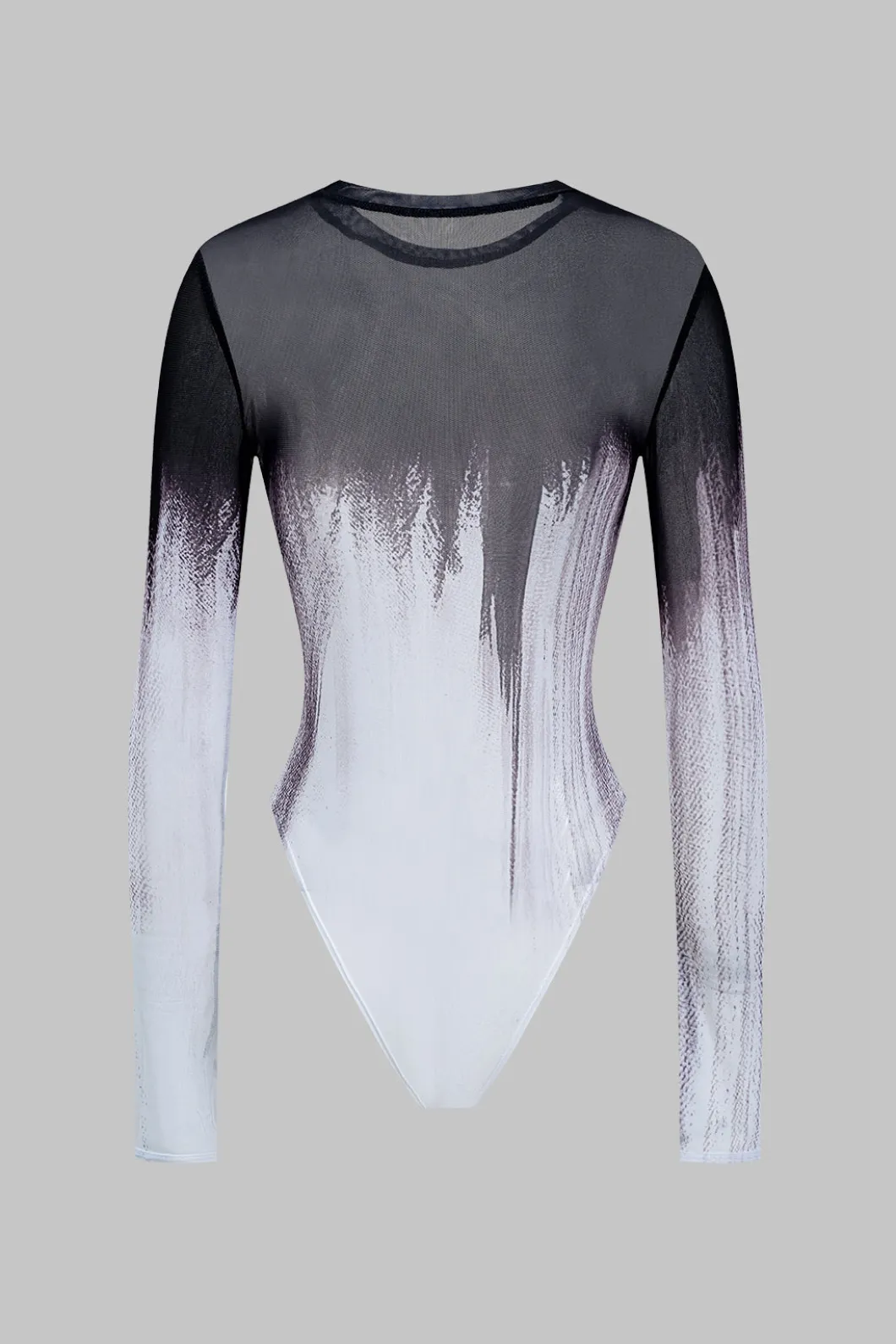 Mesh Long Sleeve Contrast Print Bodysuit>MICAS Best