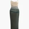 Mesh Ruched Cami Maxi Dress>MICAS Best