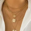 Metal Chain Geometric Pendant Necklace>MICAS Fashion
