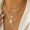 Metal Chain Geometric Pendant Necklace>MICAS Fashion