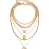 Metal Chain Geometric Pendant Necklace>MICAS Fashion