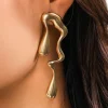 Metal Drop Asymmetrical Earrings>MICAS Fashion