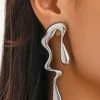 Metal Drop Asymmetrical Earrings>MICAS Fashion