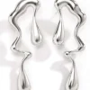 Metal Drop Asymmetrical Earrings>MICAS Fashion