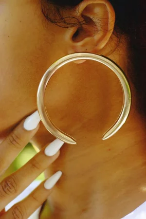 Metal Exaggerated Geometric Semicircular Earrings>MICAS Outlet