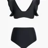 Metal Flower Decor Ruffle Bikini Set>MICAS Discount