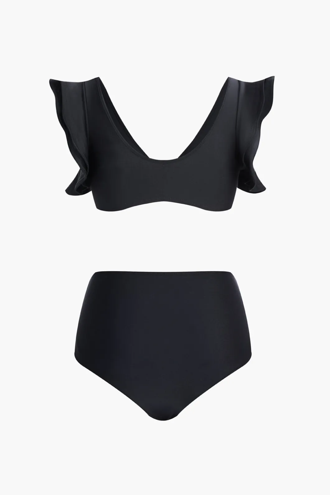 Metal Flower Decor Ruffle Bikini Set>MICAS Discount