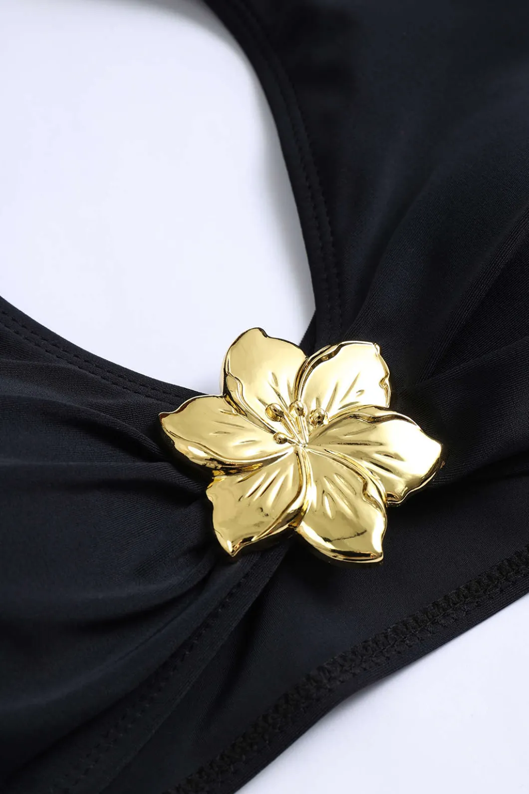 Metal Flower Decor Ruffle Bikini Set>MICAS Discount